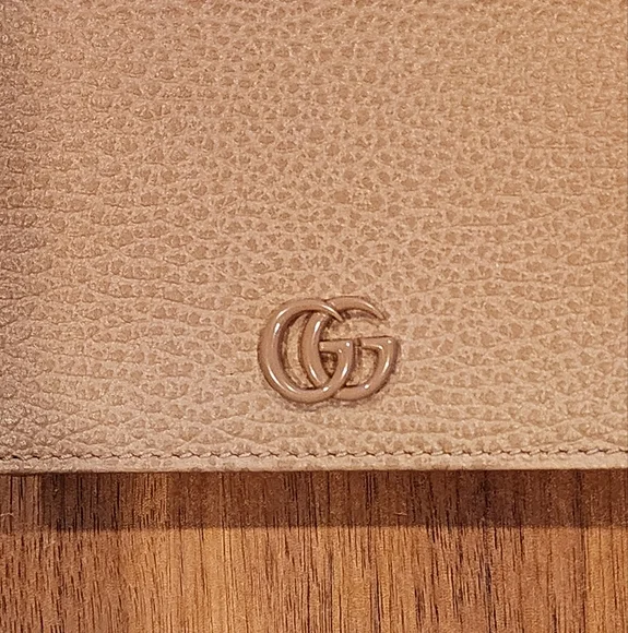 $540 Brand New Gucci Marmont GG Card Case Women's Leather Wallet Beige/Pink - Picture 8 of 8